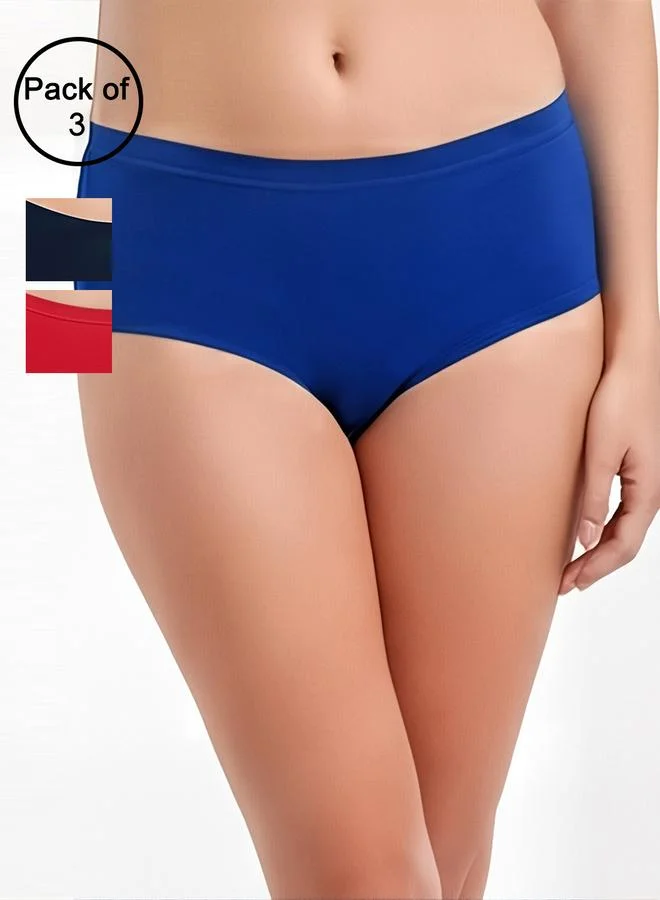 Clovia  Pack of 3-Mid Waist Hipster Panties with Inner Elastic - Cotton for Women | Best Price UAE